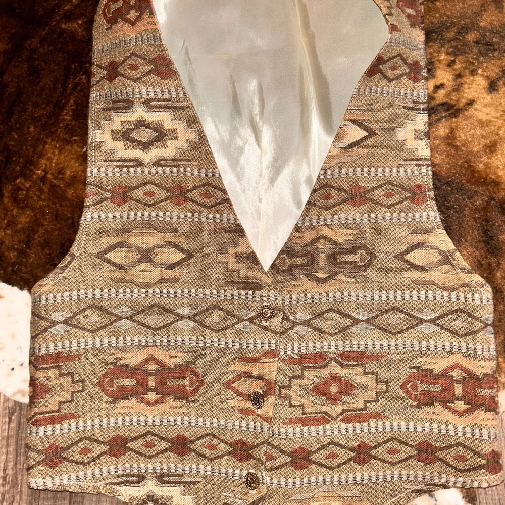 Tribal Patterned Vest with Neutral Tones